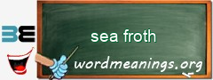 WordMeaning blackboard for sea froth
